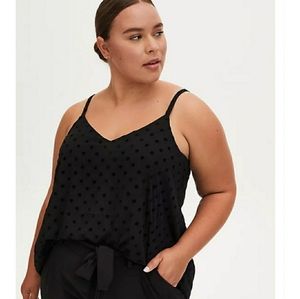 *NWT* Black Dot Chiffon Cami